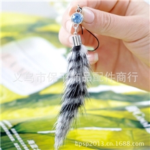 纯手工制作精品小号水貂尾手机饰品挂件挂件赠品