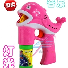 大号海豚电动泡泡枪实色音乐灯光全自动泡泡机吹泡泡