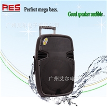 户外录音音响，15寸塑料电瓶音箱，大功率舞台唱歌数码拉杆音响