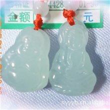 低价批发红绳玉项链B料翡翠玉观音批发1.8元/个两个配一礼盒