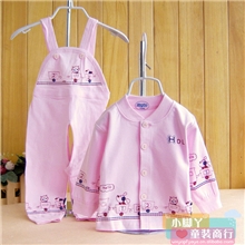 [小脚丫童装]1116憨豆龙13秋款开身内衣纯棉秋衣背带裤套装批发