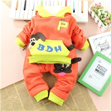 织里货源|小狗款儿童套装|羊羔绒加厚套装批发|冬季套装批发