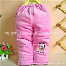 外贸童裤儿童天鹅绒保暖棉裤批发大号加厚棉裤两用裆棉裤
