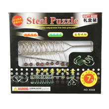 厂家直销新款益智玩具解环新套装九连环7件套礼盒