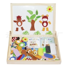 木制玩具磁性动物拼拼乐儿童早教益智玩具拼图拼欢迎加工订做