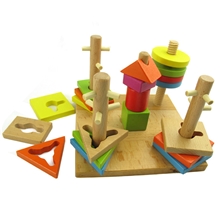 优质木制榉木五柱多彩智慧形状轮