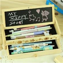 默默爱日韩国文具可爱铅笔盒多功能木制DIY创意抽屉文具盒笔袋女