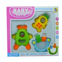 卡通摇铃3只装婴幼儿益智系列玩具摇铃系列玩具玩具批发