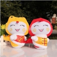 供应毛绒公仔填充毛绒玩具蛇年吉祥物卡通蛇热销蛇年填充玩具