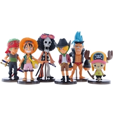 万盛动漫24代6款Q版海贼王公仔玩偶汽车摆件路飞索隆乔巴