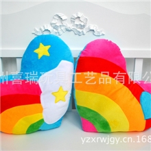 全网最低价！厂家直销！批发供应40cm彩虹心形礼品毛绒玩具抱枕