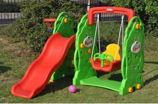 爱熊滑梯+秋千组合儿童秋千滑梯室内组合儿童滑梯（批发）