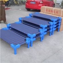 幼儿园格子布床儿童塑料床帆布床婴儿床可叠放省空间宝宝床