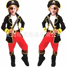 万圣节儿童表演服装演出加勒比海盗服海盗衣服海盗服装+眼罩