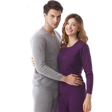 平版纯色加厚加绒冬季打底女式男士保暖内衣套装批发