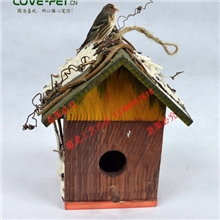 厂家直供木鸟笼木鸟巢木鸟房天然木窝Woodword木质鸟屋