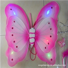 发光蝴蝶批发舞会儿童装扮6灯双层大号蝴蝶翅膀3件套