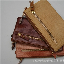 厂家直销T2二拉单色铜牙钩线牛皮单拉手包专业生产值得信赖