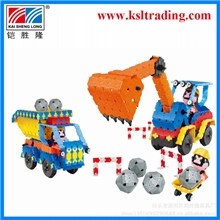 酷炫工程系列&mdash;3200pcs七巧匠挖土车3D拼图塑料益智拼插玩具