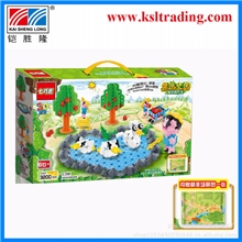 梦想之园系列-勤劳的农夫3200pcs农场塑料3D模型拼图益智玩具