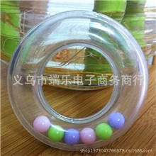 端乐塑料电子玩具配件圈形摇铃响铃铃铛透明圈