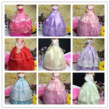 芭比娃娃服装简约公主裙婚纱大裙晚礼服纱裙连衣裙批发