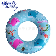 儿单游泳圈海豚泳圈卡通充气泳圈加厚环保厂家供应
