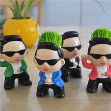 鸟叔款变色陶瓷活草娃娃种植江南style迷你盆栽混装韩国骑马躌