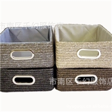 外贸家居用品收纳用品麦草编柳编收纳盒收纳箱桌面小物收纳盒