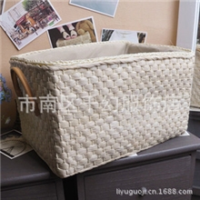 批发日式收纳环保田园创意玉米皮编收纳箱整理储物箱大号抽屉