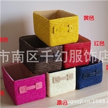 批发创意家居用品手工藤柳草编收纳盒桌面储物抽屉收纳箱收纳篮