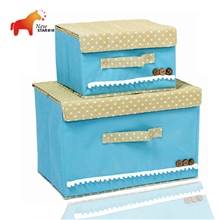 厂家直销韩式纽扣整理箱收纳箱杂物放置篮牛津布防水