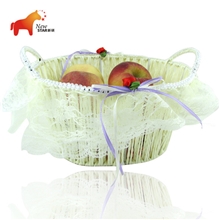 厂家直销工艺藤编布艺水果篮收纳篮杂物篮多种花色