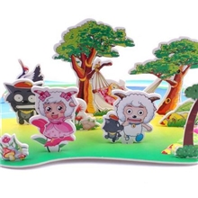 喜羊羊地摊热卖厂家供应批发立体拼图3D拼图益智玩具