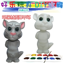 好乐卡通DIY彩绘涂鸦搪胶儿童玩具公仔石膏白胚批发白模hl-99