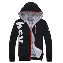 2012秋冬男装时尚加绒男装男开衫连帽外套男士卫衣休闲外衣