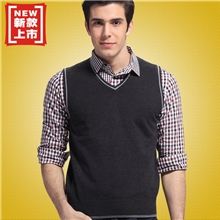 厂家批发中老年毛线背心男羊毛衫男士针织坎肩男羊毛背心男