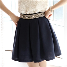 2013夏装新款韩版中腰纯色百搭短裙百褶小裙短裙半身裙