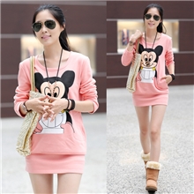 厂家直销韩版秋冬新款女装中长款加绒加厚大码卫衣批发