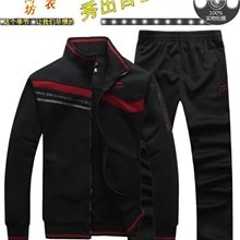 秋装新款全棉男士运动套装长袖长裤针织健身散步晨跑休闲男运动服