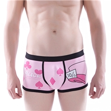男内裤批发舒适中腰男式平脚内裤桃心时尚卡通男士内裤