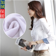 工厂直销韩版保暖加绒长袖衬衫女秋冬加厚打底衫衬衣一件代发