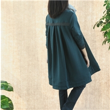 2013春装热销款针织门襟背褶A字宽松风衣