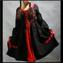 设计款/民族风/宫庭袖圆领大摆裙/连衣裙/春秋裙c002