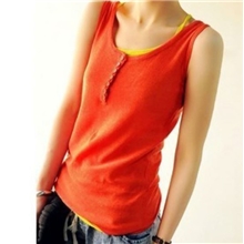 2013新款春夏秋装大码棉麻7粒扣针织吊带背心女宽松打底小吊带衫