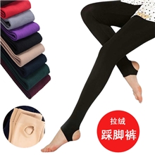 K402地摊淘宝爆款拉绒裤踩脚打底裤秋冬保暖针织女95g