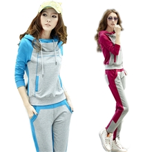 2013韩版春秋女装新品连帽修身长袖运动休闲卫衣套装低价走量