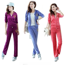 2013韩版秋冬女装运动装时尚天鹅绒卫衣运动套装休闲运动服(实拍)