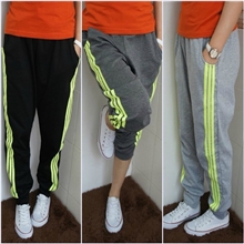新款运动裤休闲裤男女式修身显瘦小脚裤宽松大码情侣裤一件代发