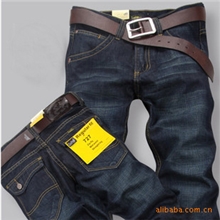 批发2013秋冬新款时尚休闲牛仔裤男长裤韩版后袋翻盖超值薄款